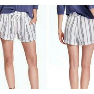 Old Navy NWT linen blend striped cuffed shorts size M